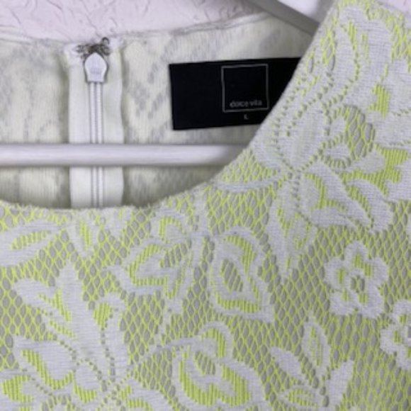 Dolce Vita Womens L Neon and Lace Floral Dress Back Zip Rare Lined Spring Summer - Picture 4 of 8